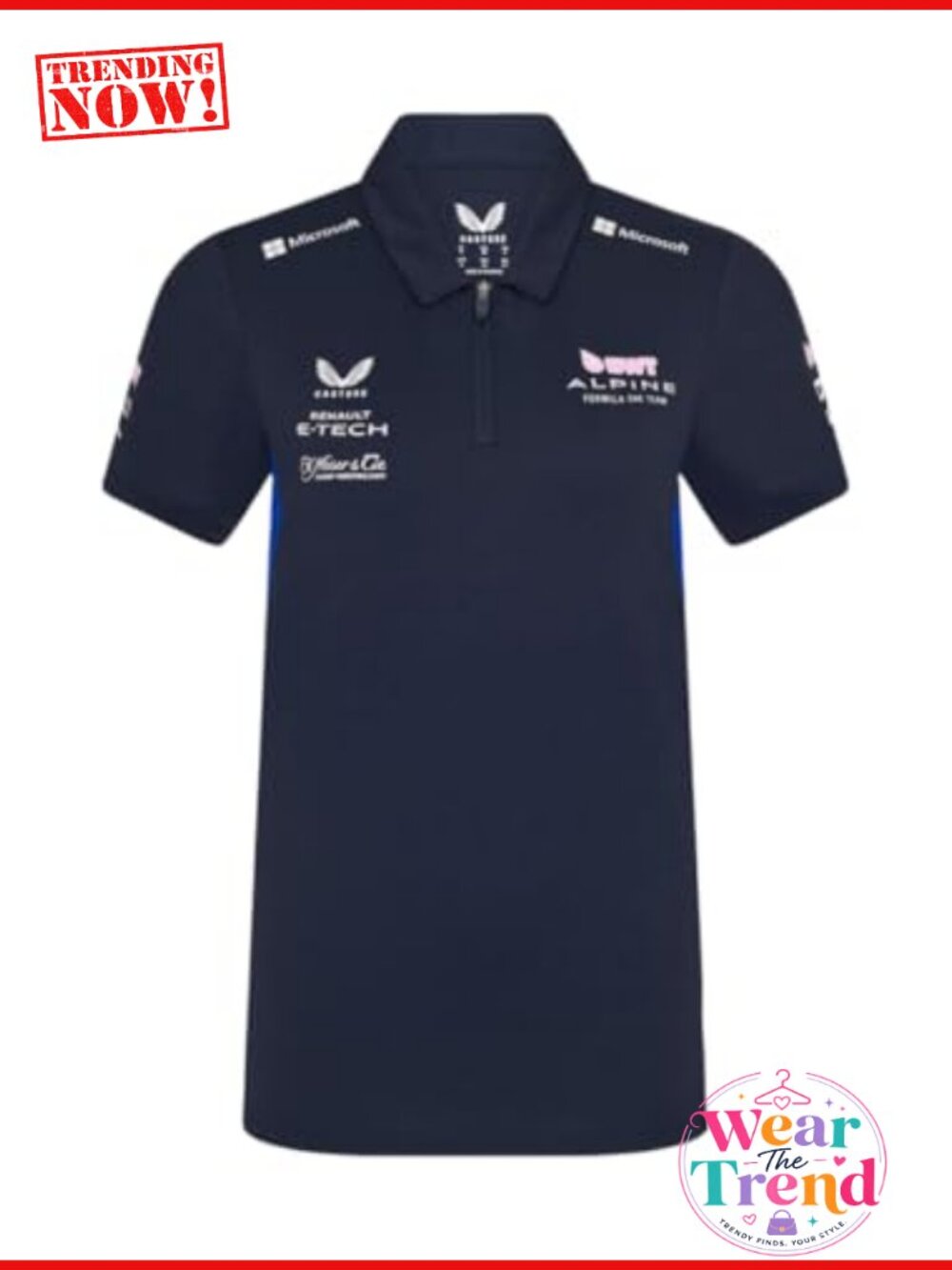 Castore Alpine Racing F1 2025 Women's Polo Shirt Regular Fit Quarter-Zip
